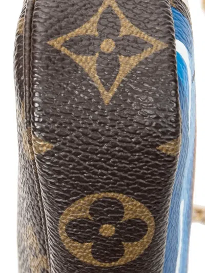 Pre-owned Louis Vuitton Mini Vivienne Pochette Accessoires Clutch Bag In Brown