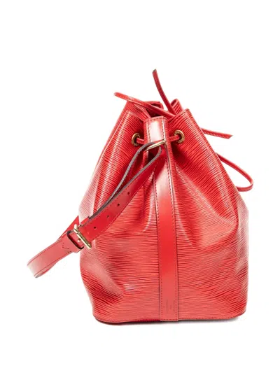 Pre-owned Louis Vuitton 1995 Noe Pm Drawstring Bucket Bag In Red