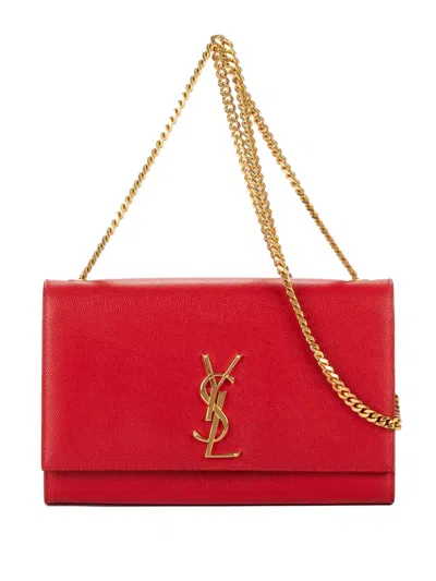 Pre-owned Saint Laurent Medium Kate Shoulder Bag In Red