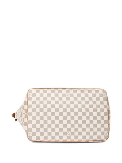 Pre-owned Louis Vuitton 2007 Saleya Gm Damier Azur Tote Bag In White