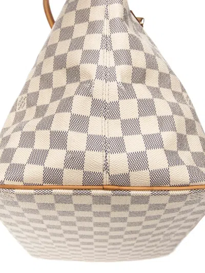 Pre-owned Louis Vuitton 2007 Saleya Gm Damier Azur Tote Bag In White