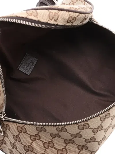 Pre-owned Gucci 2016-2025 Gg Canvas Waist Pouch Belt Bag In Brown