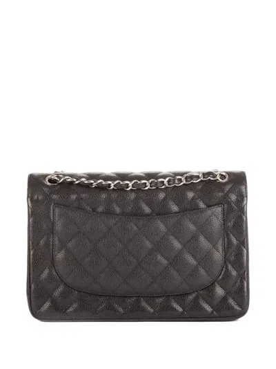 Pre-owned Chanel Classic Double Flap Jumbo Shoulder Bag In Black