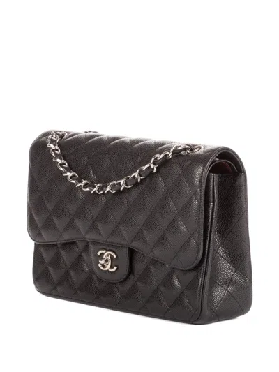 Pre-owned Chanel Classic Double Flap Jumbo Shoulder Bag In Black
