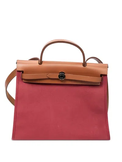 Pre-owned Hermes 2013 Herbag Zip Pm Tote Bag In Red
