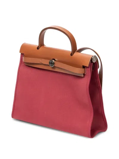 Pre-owned Hermes 2013 Herbag Zip Pm Tote Bag In Red
