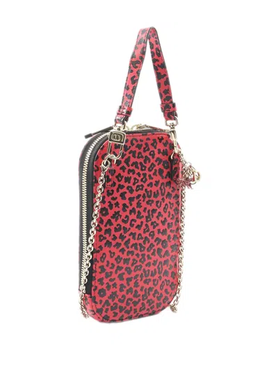 Pre-owned Dior 2010-2025 Animal Printed Leather Lady  Call In Phone Holder Satchel In Pink