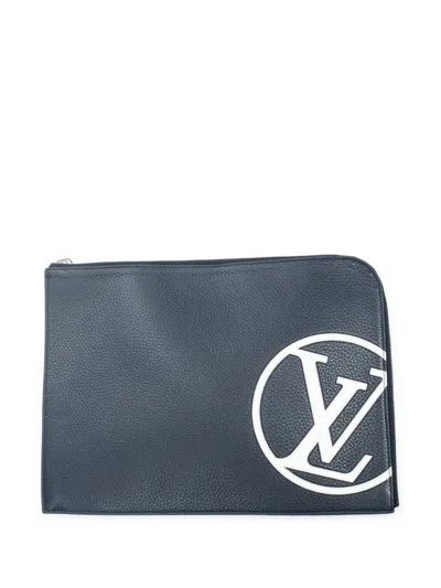 Pre-owned Louis Vuitton 2017 Pochette Joule Pm Clutch Bag In Blue