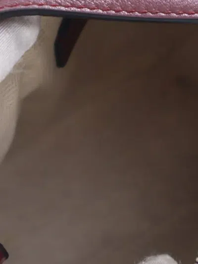 Pre-owned Loewe 2019 Mini Bicolor Calfskin Puzzle Satchel In Red