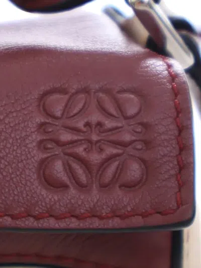 Pre-owned Loewe 2019 Mini Bicolor Calfskin Puzzle Satchel In Red