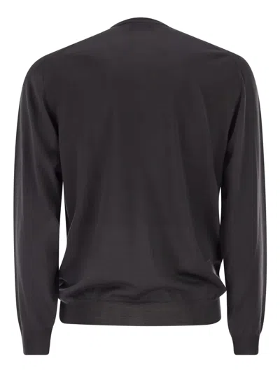 Fedeli Argentina Crew Neck Sweater In Superfine Wool In Multi