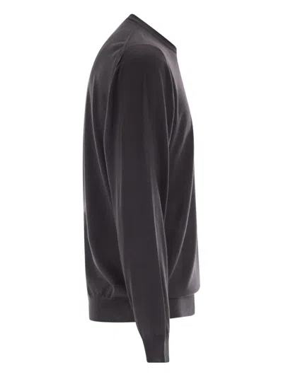 Fedeli Argentina Crew Neck Sweater In Superfine Wool In Multi