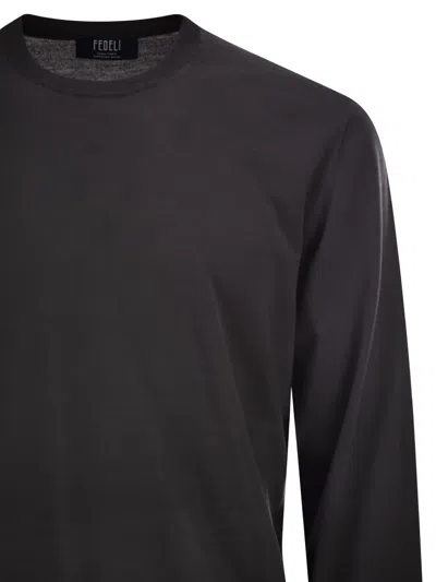 Fedeli Argentina Crew Neck Sweater In Superfine Wool In Multi