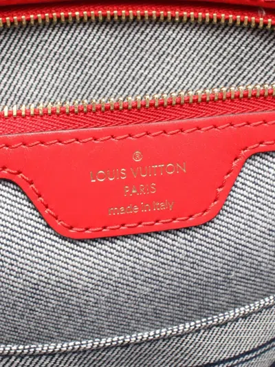 Pre-owned Louis Vuitton 2019 Monogram Denim Onthego Gm Satchel In Blue