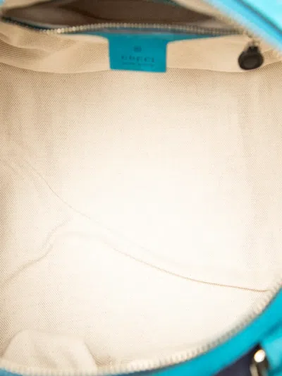 Pre-owned Gucci 2000-2015 Nubuck Web Joy Satchel In Blue