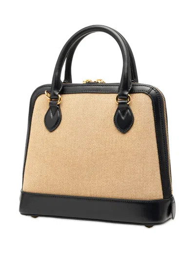 Pre-owned Gucci 2016-2025 Small Canvas Horsebit 1955 Satchel In Brown