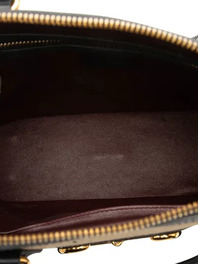 Pre-owned Gucci 2016-2025 Small Canvas Horsebit 1955 Satchel In Brown