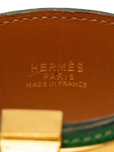 Pre-owned Hermes 1994 Leather And Gold Plated Collier De Chien Bracelet Costume Bracelet
