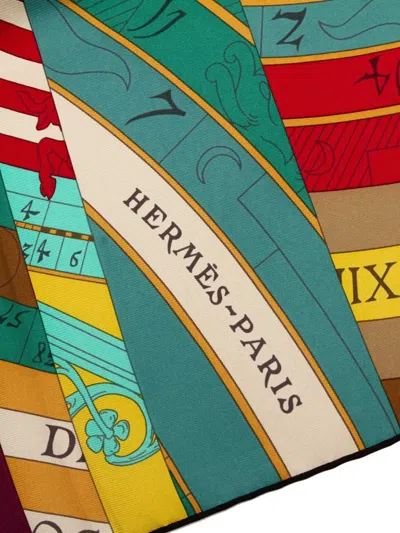 Pre-owned Hermes 2010-2025 Astrologie Nouvelle Silk Scarf 90 Scarves In Green