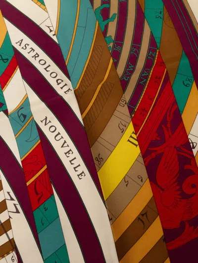 Pre-owned Hermes 2010-2025 Astrologie Nouvelle Silk Scarf 90 Scarves In Green