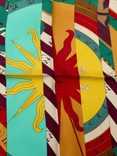 Pre-owned Hermes 2010-2025 Astrologie Nouvelle Silk Scarf 90 Scarves In Green