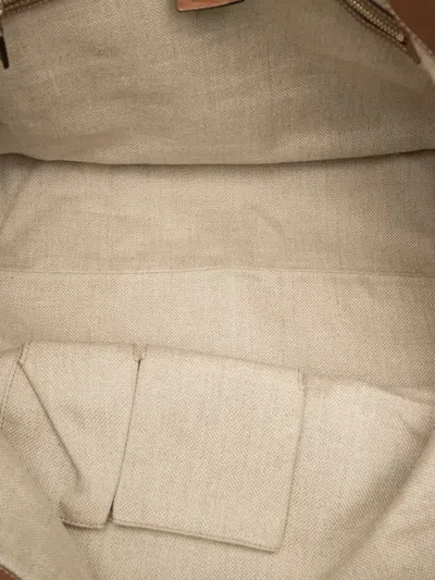 Pre-owned Gucci 2000-2015 Gg Straw Libeccio Sunset Tote Bag In Brown