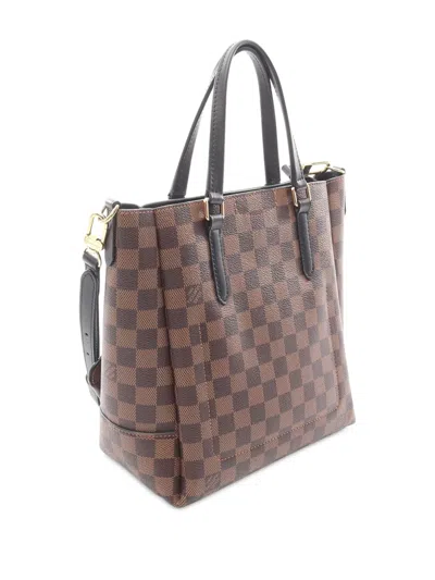 Pre-owned Louis Vuitton 2021 Damier Ebene Belmont Pm Satchel In Brown