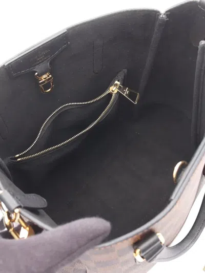 Pre-owned Louis Vuitton 2021 Damier Ebene Belmont Pm Satchel In Brown