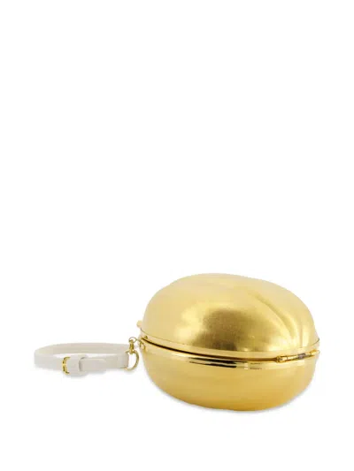 Giambattista Valli Brass Clutch Bag In Gold