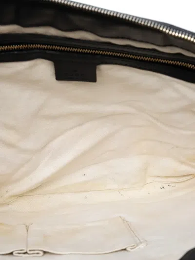 Pre-owned Gucci 2016-2025 Medium Gg Canvas Web Half Moon Crossbody Bag In Brown