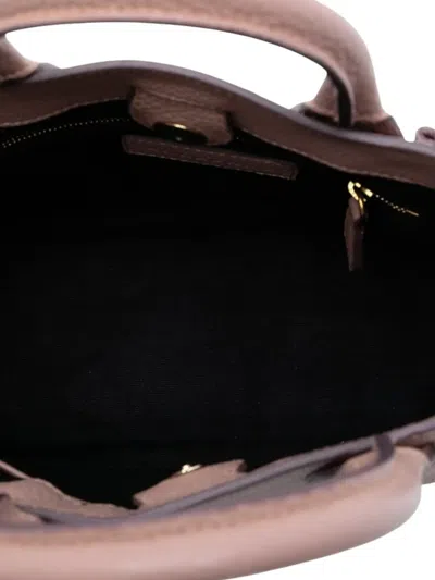 Pre-owned Burberry 2000-2025 Small Calfskin And House Check Banner Satchel In Pink