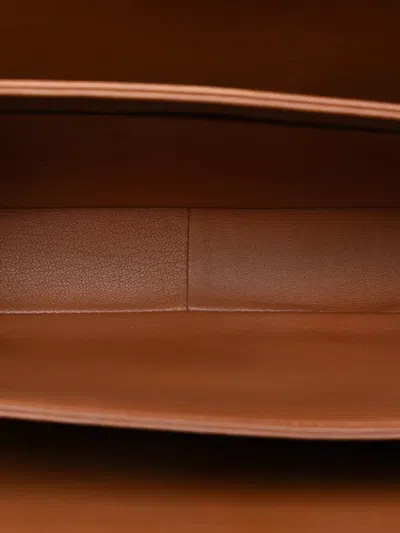 Pre-owned Celine 2019 Teen Canvas And Calfskin Triomphe Crossbody Bag In Green