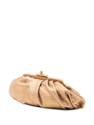 Pre-owned Chanel 2006-2008 Metallic Crackled Calfskin Monte Carlo Clutch Bag In Gold