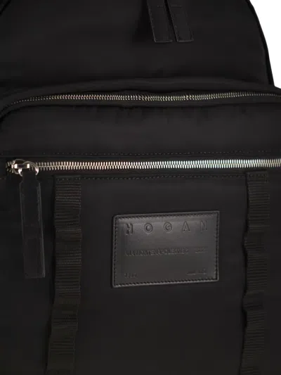 Hogan Logo-patch Backpack In Black