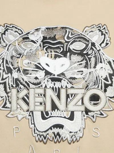 Pre-owned Kenzo Tiger-embroidery T-shirt In Neutral