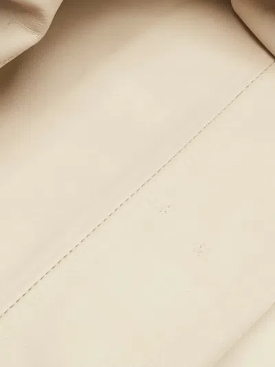 Pre-owned Bottega Veneta The Pouch Leather Clutch Bag In Neutral