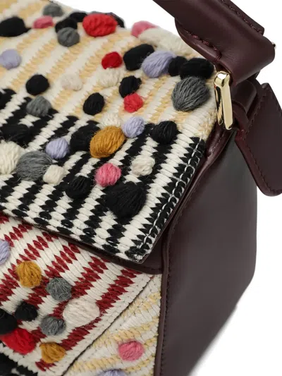 Loewe Small Puzzle Bag With 3d Effect Wool Polka Dots In Multi