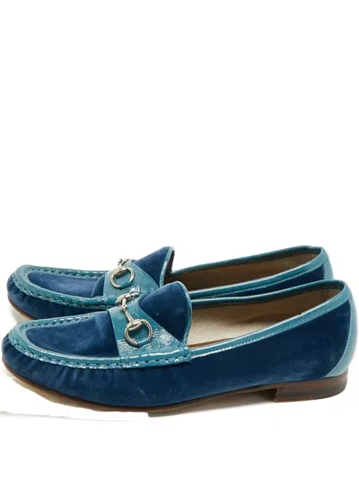 Pre-owned Gucci Horsebit-detail Loafers In Blue