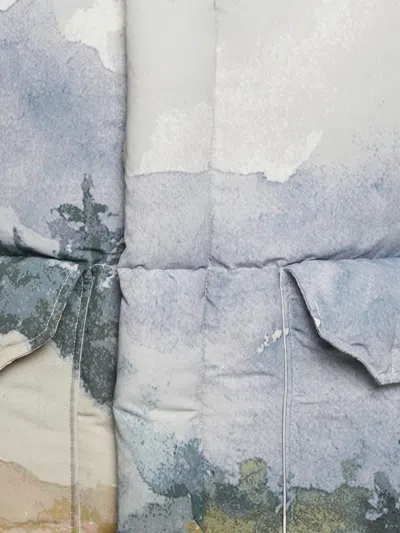 Pre-owned Gucci X The North Face Graphic-print Puffer Jacket In White