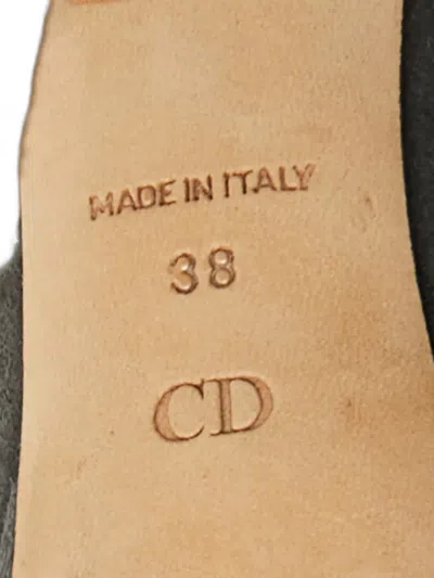 Pre-owned Dior Suede Platform Pumps In Gray