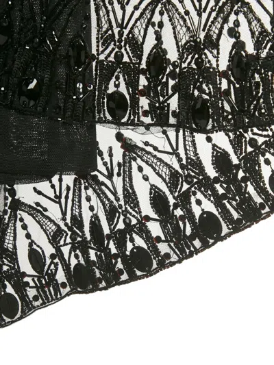 Pre-owned Badgley Mischka Embellished Maxi Dress In Black