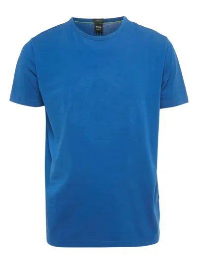 Pre-owned Hugo Boss Logo-embossed T-shirt In Blue