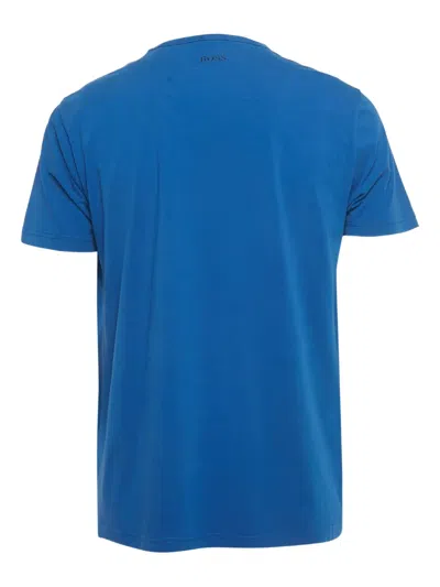 Pre-owned Hugo Boss Logo-embossed T-shirt In Blue