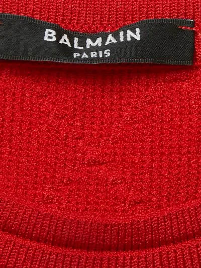 Pre-owned Balmain Button-detailed Top In Red
