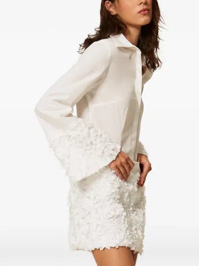 Twinset Flower Mini Skirt In White