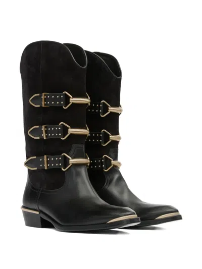 Isabel Marant 35mm Mexia Buckle Boots In Black