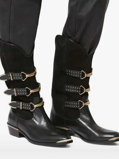 Isabel Marant 35mm Mexia Buckle Boots In Black