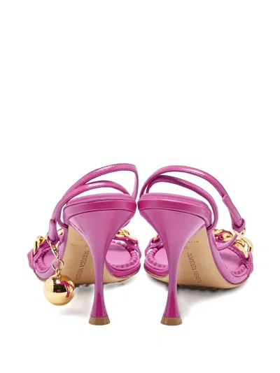 Pre-owned Bottega Veneta Dot Chain Sandals In Pink