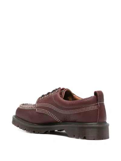 Dr. Martens Lowell Contrast-stitching Leather Loafers In Red