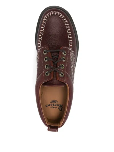 Dr. Martens Lowell Contrast-stitching Leather Loafers In Red